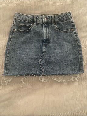 Wild Fable Denim Mini Skirt with Raw Hem